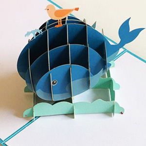 3D Pop Up Card- Whales and Bird