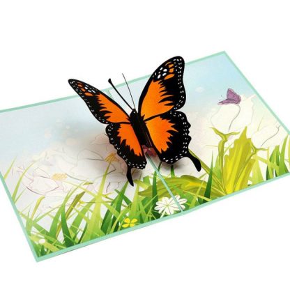 3D Pop Up Greeting Card - Butterfly on the Meadow