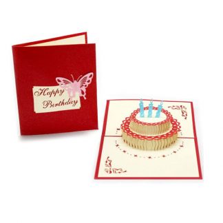 3D Pop Up Birthday Card - 2-Tier Birthday Cake with Cover