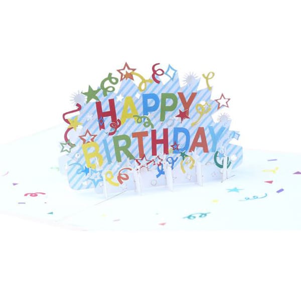 3D Pop Up Birthday Card - Happy Birthday Confetti