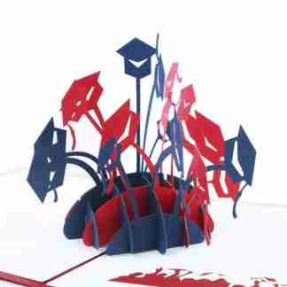 graduation celebration caps 3D pop card