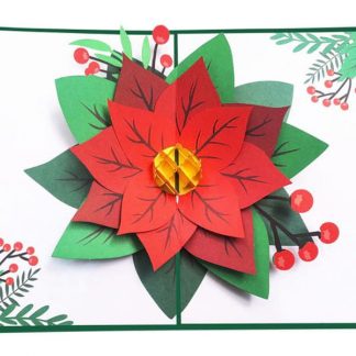 3D Pop Up Greeting Card - Christmas Flower
