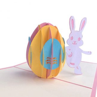 3D Pop Up card, Greeting Card - Easter Bunny and Eggs