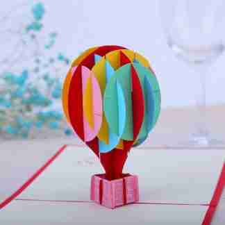 3D pop card with colourful hot air balloon