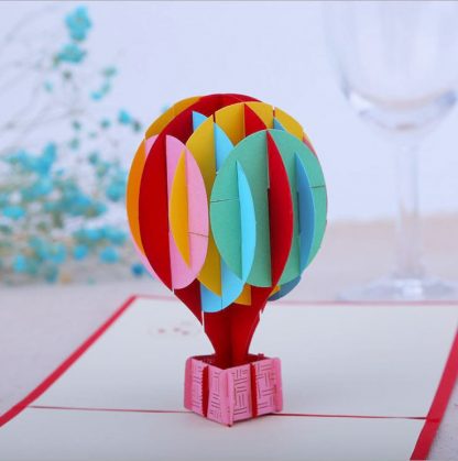 3D Pop Up Greeting Card - Hot Air Balloon
