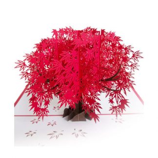 3D Pop Up Greeting Card - Red Maple Tree