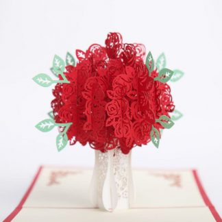 3D Pop Up Greeting Card - Red Roses