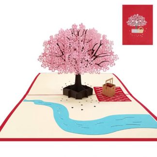 3D Pop Up Card, Greeting Card - Romantic Maple Tree Picnic