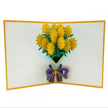 3D Pop Up Card, Greeting Card Sunflower Bunch