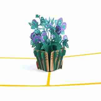 3D pop card basket with purple blooms