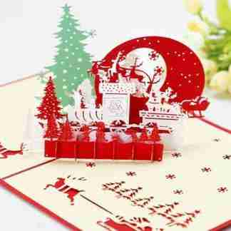Christmas scene pop card with Santa
