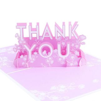 3D Pop Up Thank You Card Pink