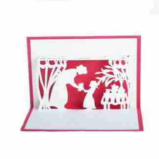 mother and child thank you 3D pop card