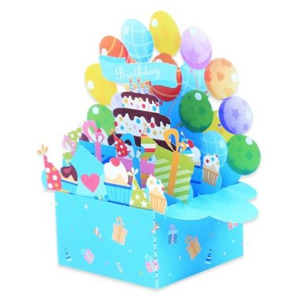 3D Pop Up Birthday Cake Card Balloons Cake Gifts