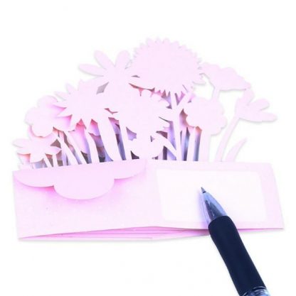 3D Pop Up Card - A Little Basket of Sunflowers Back Notes