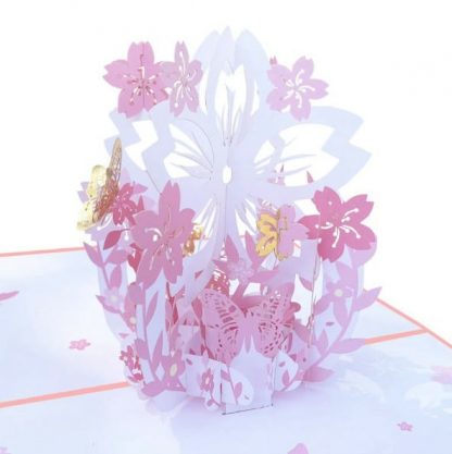 3D Pop Up Card - Butterflies Pink