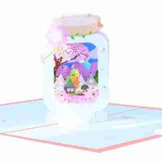 spring blossom jar 3D pop up card with cherry blossoms