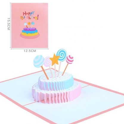 3D Pop Up Happy Birthday Card - Candy Pink Cover