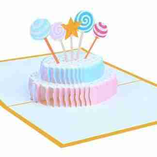 pastel candy cake 3D pop up birthday card
