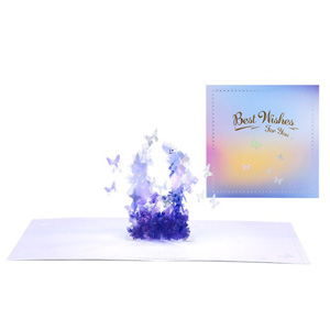 3D Pop Up Card - Purple Flowers & Butterflies