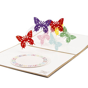 3D Pop Up Card - Rainbow Butterflies