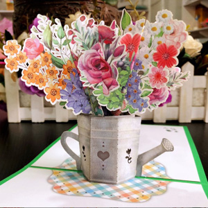 3D Pop Up Greeting Card - Flowers from Garden