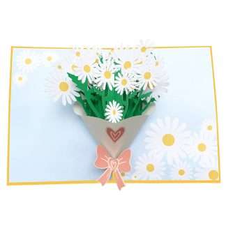 White Daisy Bouquet – 3D Pop Up Card