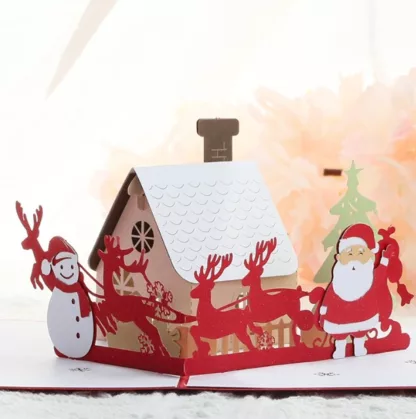 3D Pop Christmas Card Christmas House with Music Christmas Song
