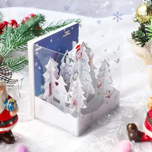 3D Pop Up Christmas Card on Display with Music