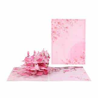 delicate cherry blossom pop-up greeting card