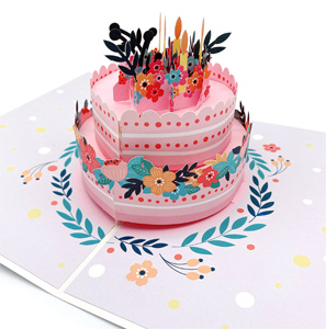 3D Pop Up Card - Flower Birthday Cake