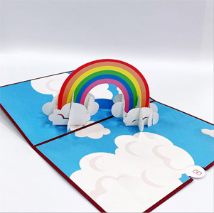 3D Pop Up Card - Rainbow Bridge in Clouds