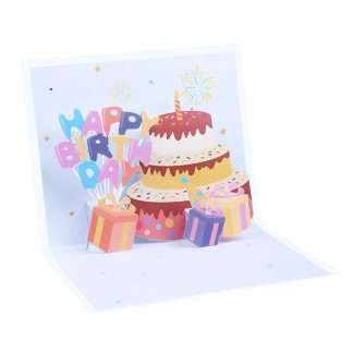 birthday cake 3D pop up card with happy birthday letters